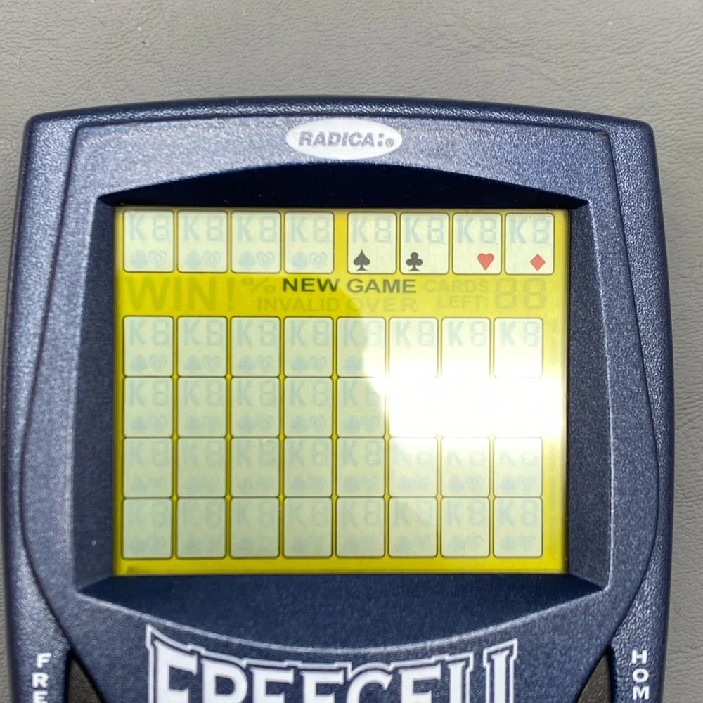 Radica 1999 Freecell Electronic Handheld Solitaire Game Blue Tested Working